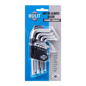 Set Llaves Allen Bulit 9 Piezas Cromo Vanadio