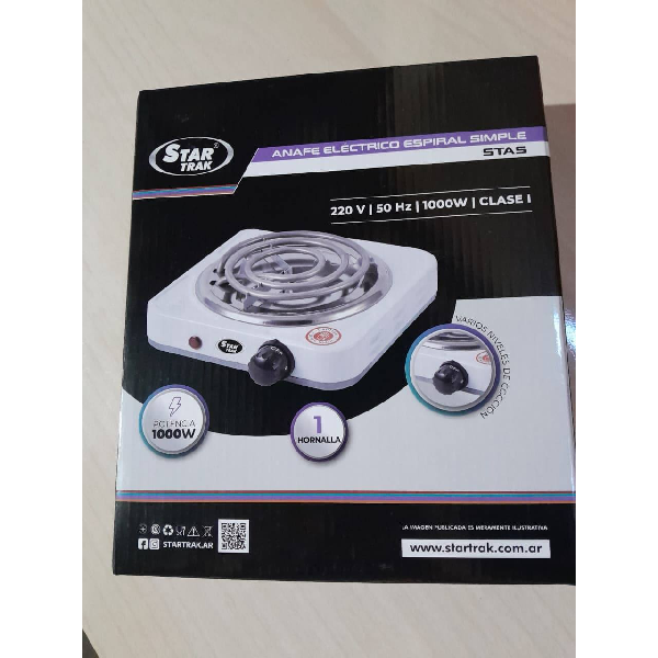 Anafe Eléctrico 1000W Star Trak 1 Hornalla Portátil