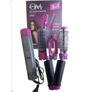 Set Moldeador De Pelo 5 En 1 Cepillo Alisador Rizador Secador