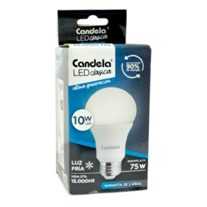 Lámpara Led Candela 10w Blanca Fría Iluminación Hogar