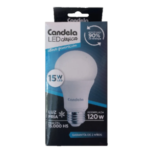 Lámpara LED Candela 15W Luz Fría Equivalente 120W E27