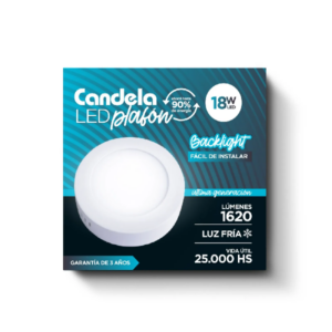 Plafón Led Redondo Backlight Candela 18W
