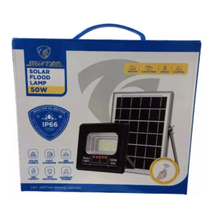 Reflector Solar LED Jortan 50W Con Fotocélula y Control Remoto